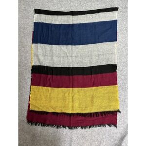 Merona Striped Blanket Scarf One Size Multicolor Acrylic Oversized Fringe